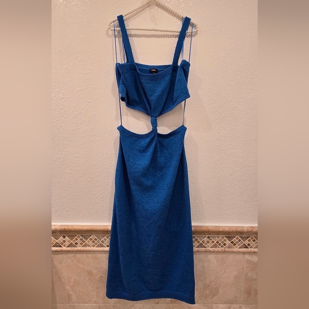 Express Halter Knot Cutout Midi Sweater Dress  XL NWT - Picture 5 of 7